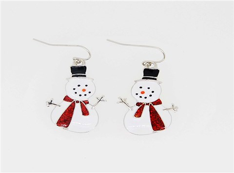 小雪人圣诞系列精美小巧鱼钩耳环