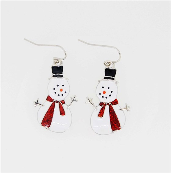 小雪人圣诞系列精美小巧鱼钩耳环