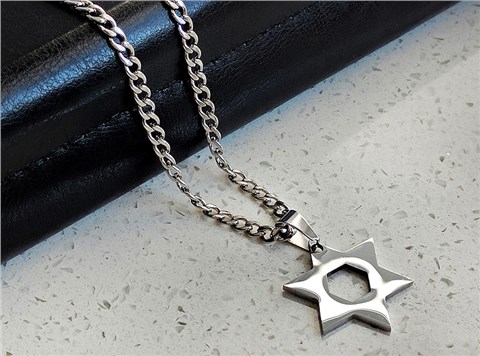 首饰厂家六芒星男士项链