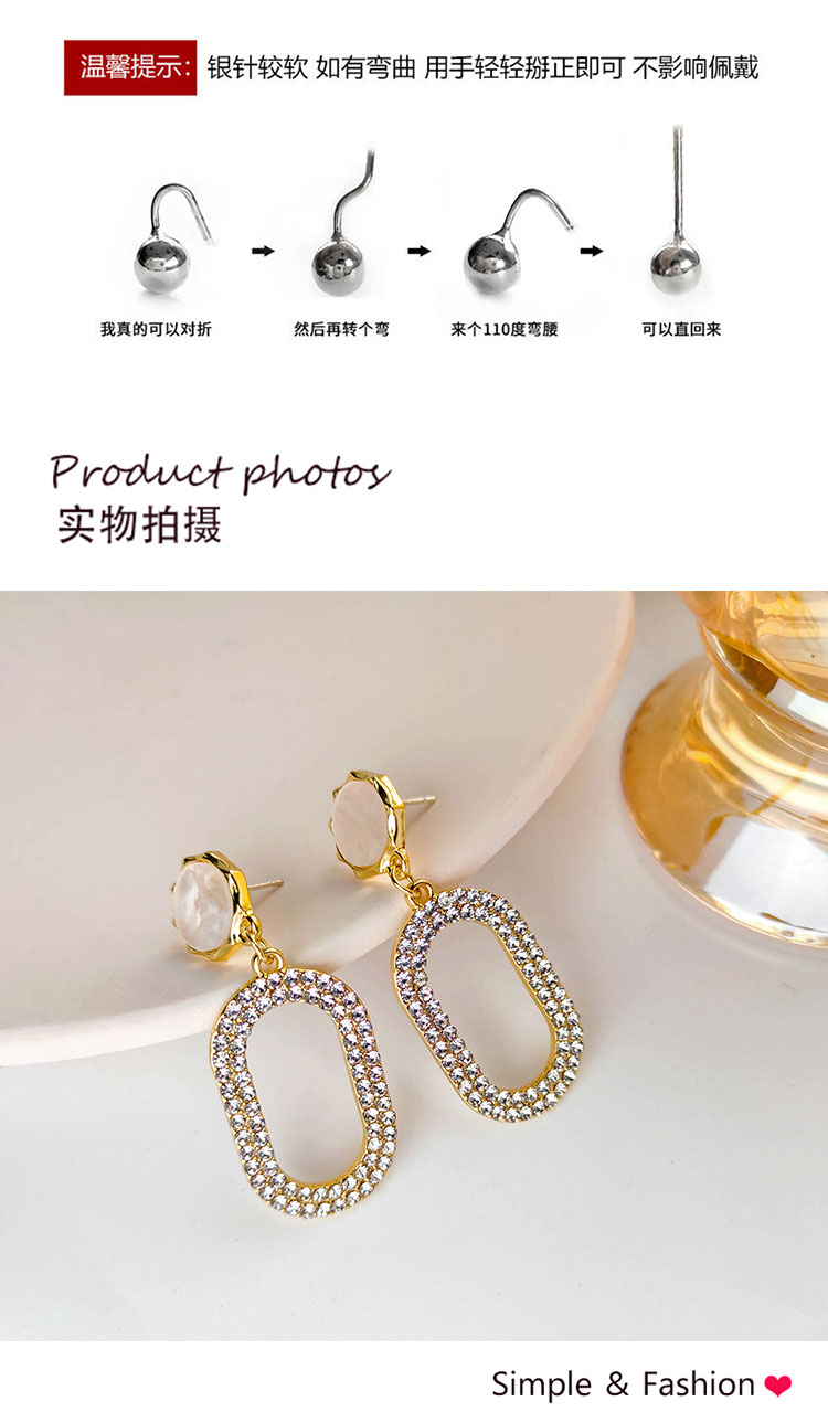 气质长款闪钻圆环耳环厂家批发